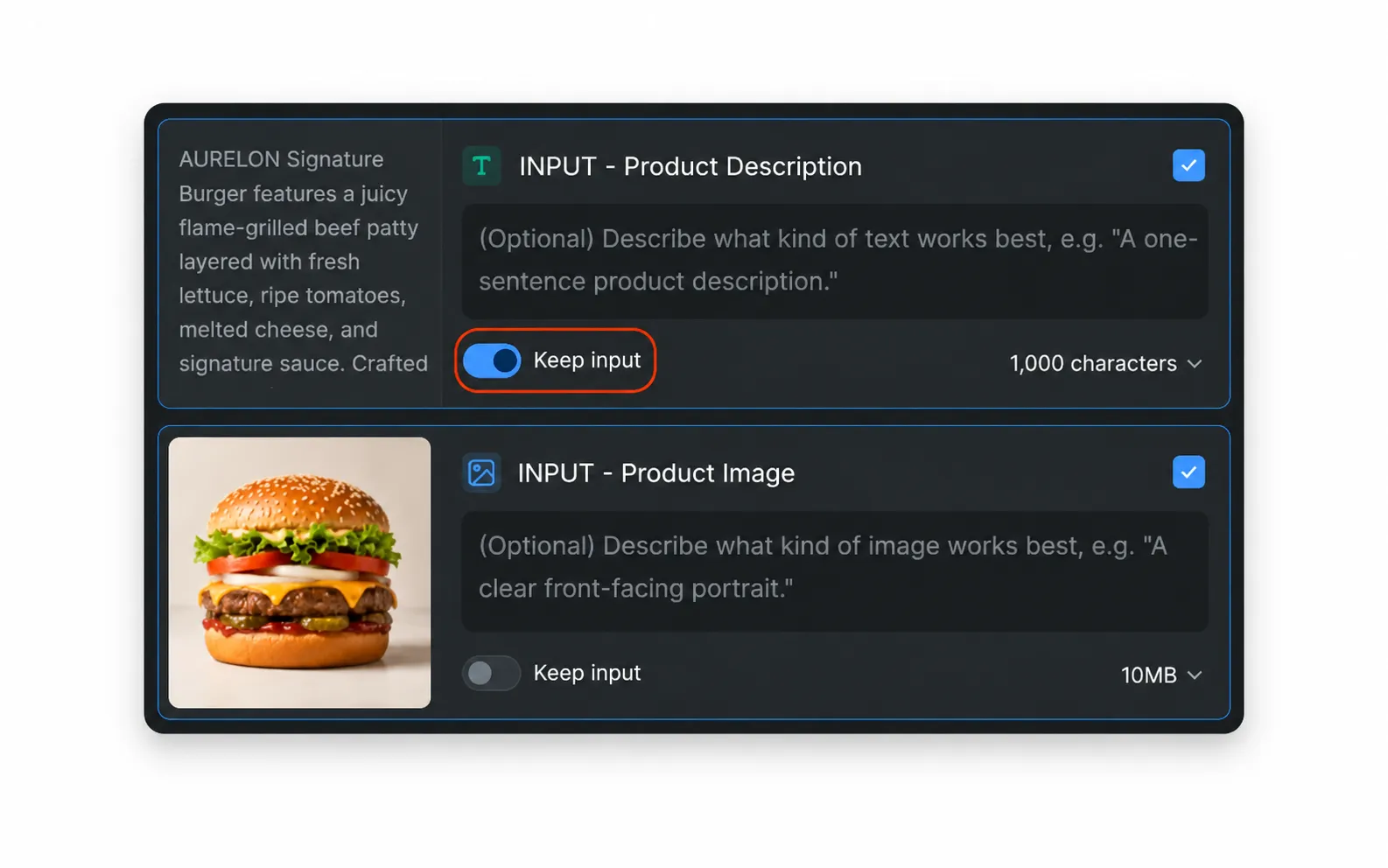 Keep input settings for selected VN Template inputs