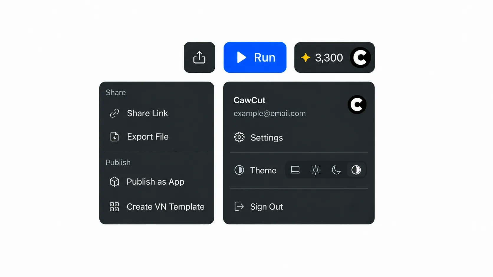 CawCut Canvas Interface Overview
